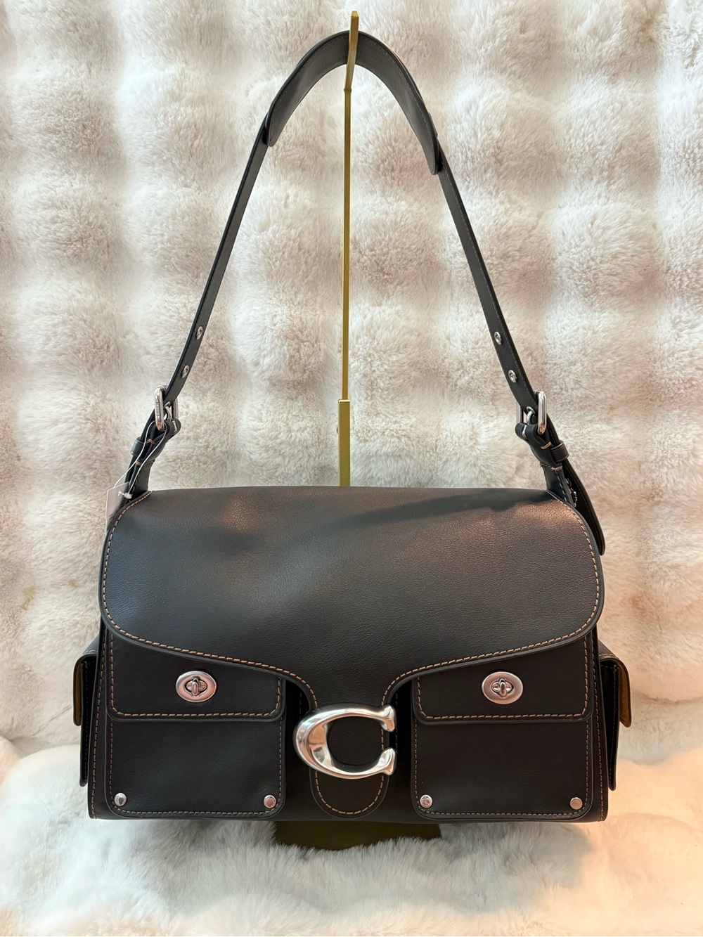 COACH TABBY 36 CARGO BAG IN BLACK
